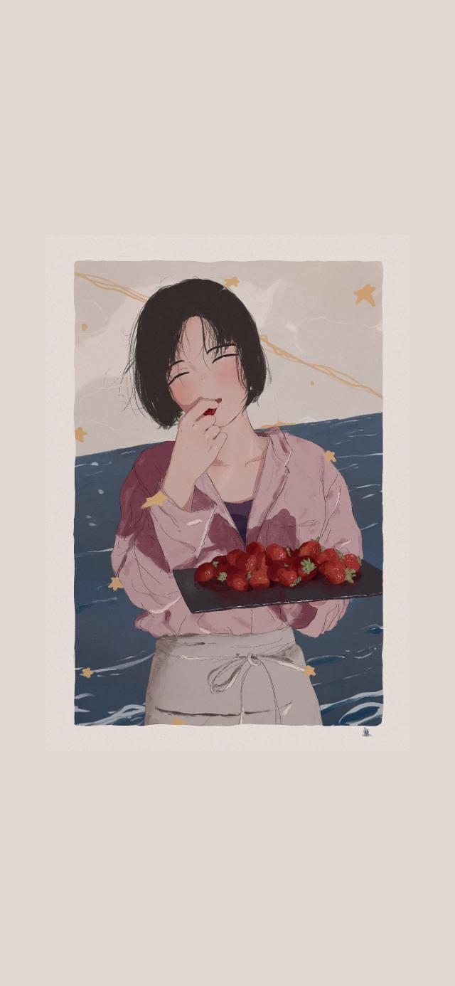 手绘黑白小插画壁纸，黑白风格插画壁纸