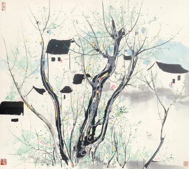 吴冠中江南水乡水墨画，江南水乡吴冠中水墨画（吴冠中笔下的别样江南）