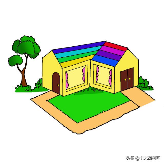 儿童画房子漂亮又简单画法，儿童画房子简图