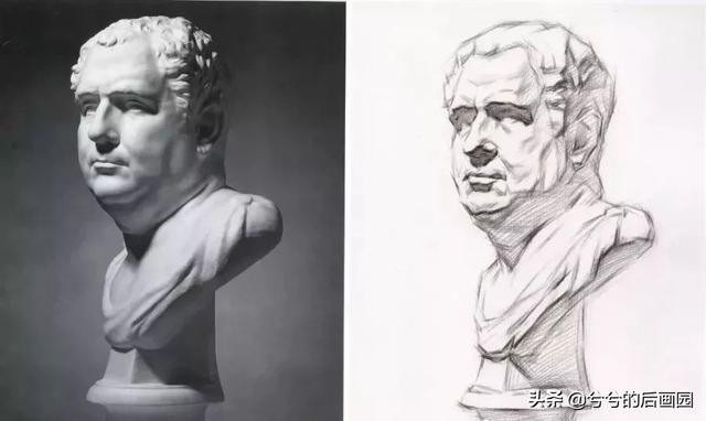 素描石膏头像4个阶段，常见石膏素描头像