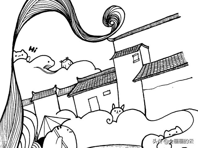 小溪上的桥如何画简笔画，简笔画过程图遇见一座城
