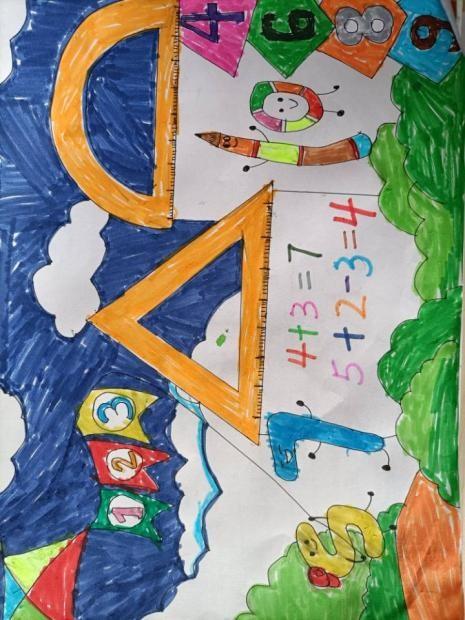 数字创意画一年级，一年级数学立体图形创意画（赣州市会昌县西江中心小学举行数学画比赛）