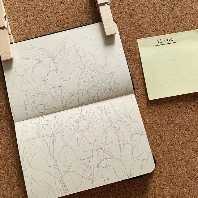 妙笔生花水墨画教程，教科书级别的植物线描