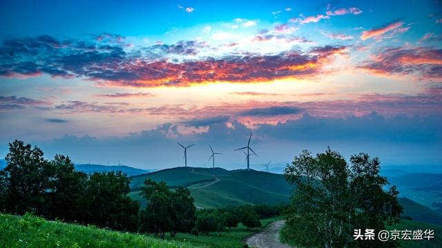 承德坝上草原全景，承德如画美景丰宁坝上草原