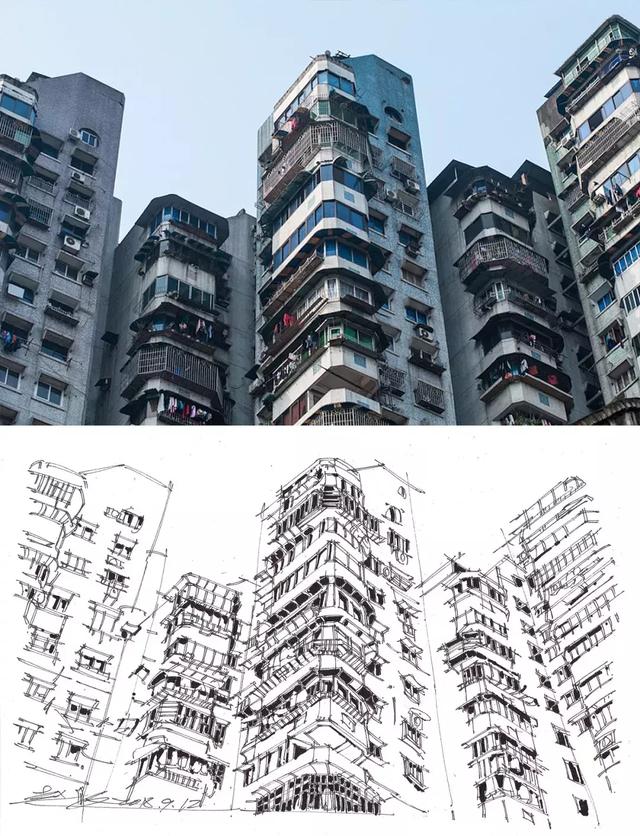 马克笔画画大师作品，他用马克笔画出了不一样的重庆
