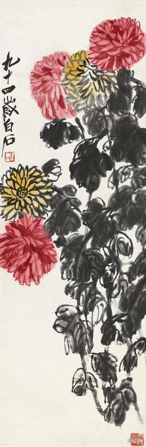 齐白石琉璃画梅兰竹菊，东篱佳色齐白石