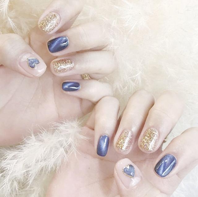 自然的猫眼美甲，超闪的猫眼美甲，美爆了！