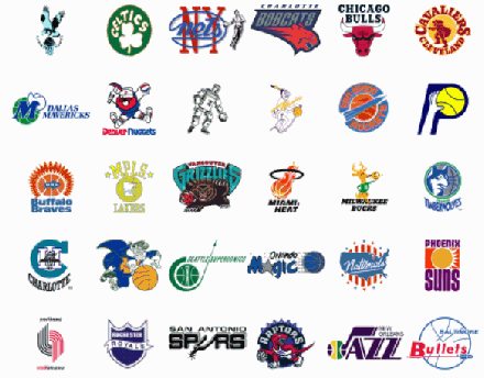 nba各队logo在一起，50多年不变的它在30个LOGO中独树一帜