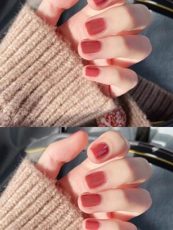 美甲单色款式图片，好看纯色美甲款式盘点（美甲♥温柔纯色系）