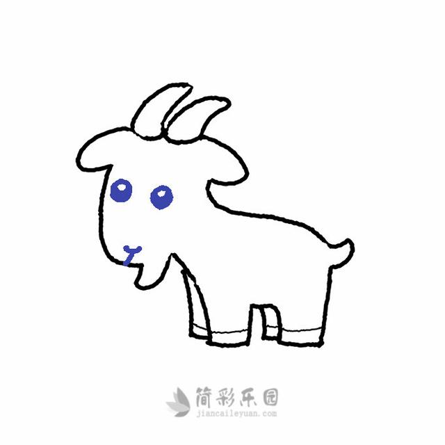 山羊简单画法步骤，儿童简笔画精选-如何用菱形