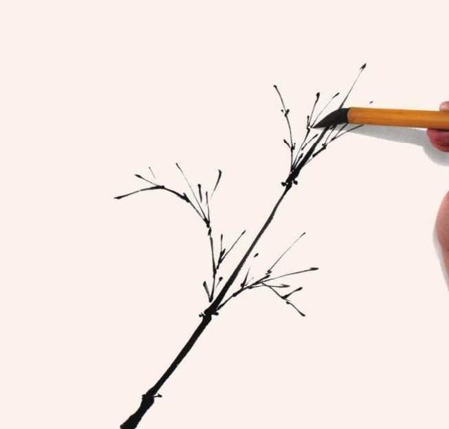 国画竹子的竹枝怎么画，国画竹竿竹枝画法