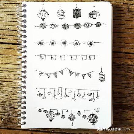 如何画最简单的手帐，00多种手帐简笔画