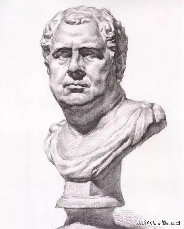 素描石膏头像4个阶段，常见石膏素描头像