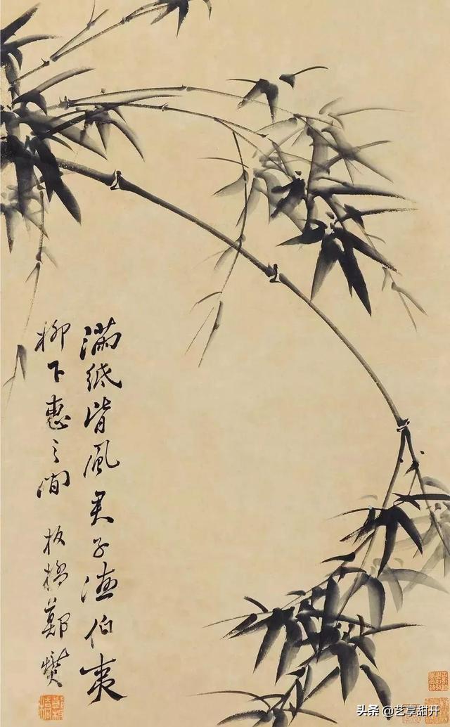 又一代名家画竹，历代名家绘画作品中充满动感的竹