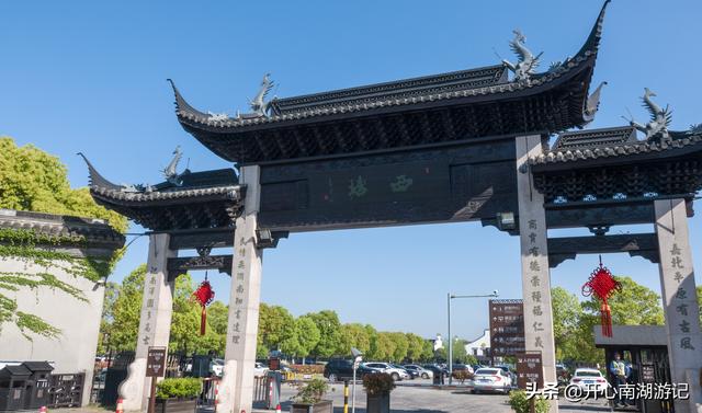 浙江省嘉兴西塘古镇风景区，江南美丽水乡掠影