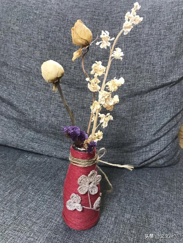 瓶子做花瓶创意手工，用废旧瓶子手工diy漂亮花瓶