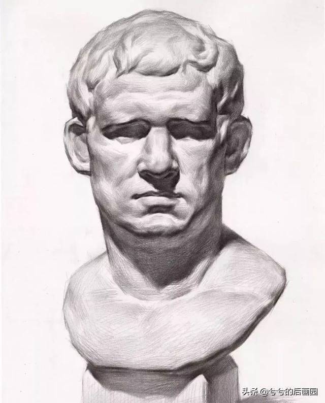 素描石膏头像4个阶段，常见石膏素描头像