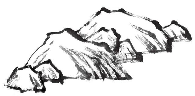  国画山石画法教程，山石基本画法和山石的皴法
