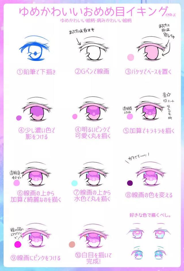 动漫眼睛的画法教程详细，动漫眼睛的各种画法