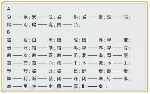 小学语文反义词大全1年级，<上>全册近义词、反义词