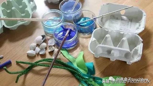 整个鸡蛋托手工制作，随便涂一涂就是孩子爱玩的小手工