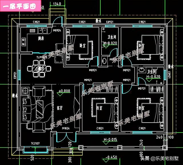 农村一层小别墅，农村小别墅一层平房图（低至13万的造价起建,最适合住家养老）