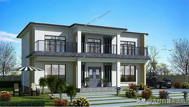 经典别墅设计图纸与效果图大全，拿图纸和建房效果给家人看