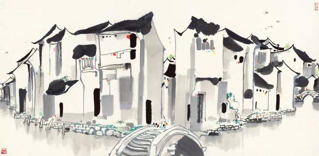 吴冠中江南水乡水墨画，江南水乡吴冠中水墨画（吴冠中笔下的别样江南）