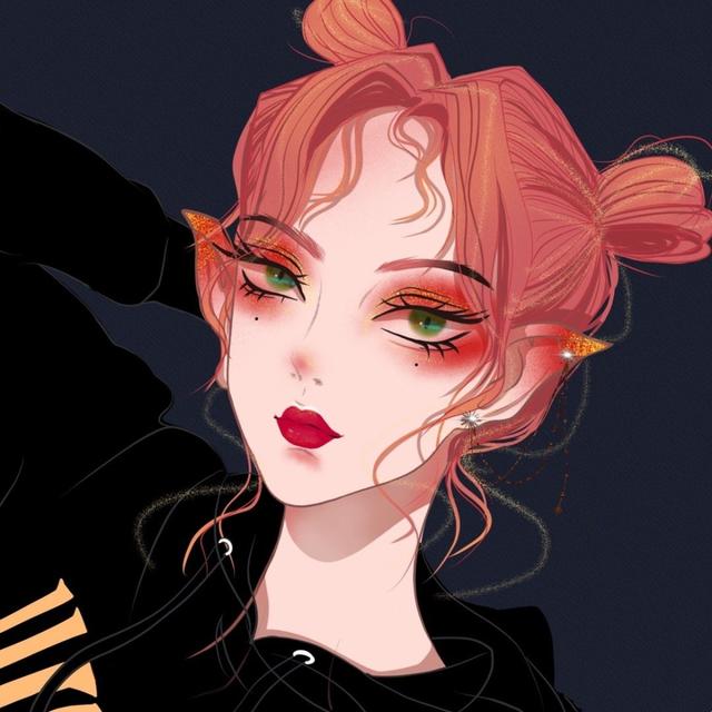 森系女生头像手绘，暗黑系手绘女生头像喜欢这种酷酷的暗黑风格（一看就哇塞的女生头像森系手绘）