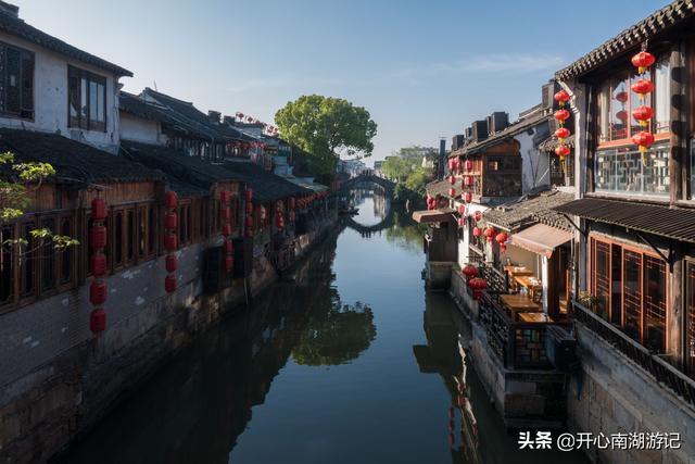 浙江省嘉兴西塘古镇风景区，江南美丽水乡掠影