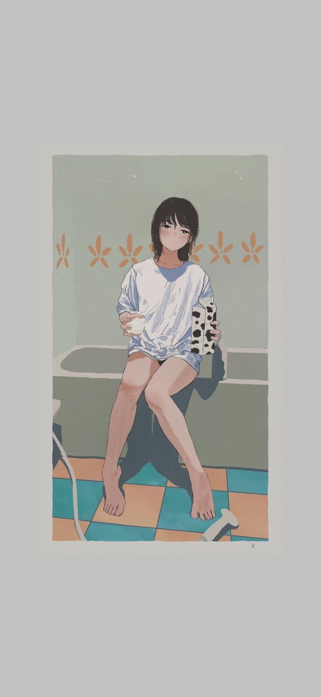 手绘黑白小插画壁纸，黑白风格插画壁纸