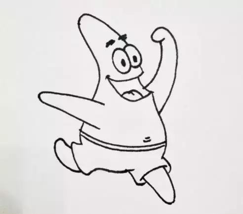 派大星简笔画100画，儿童简笔画教程-派大星