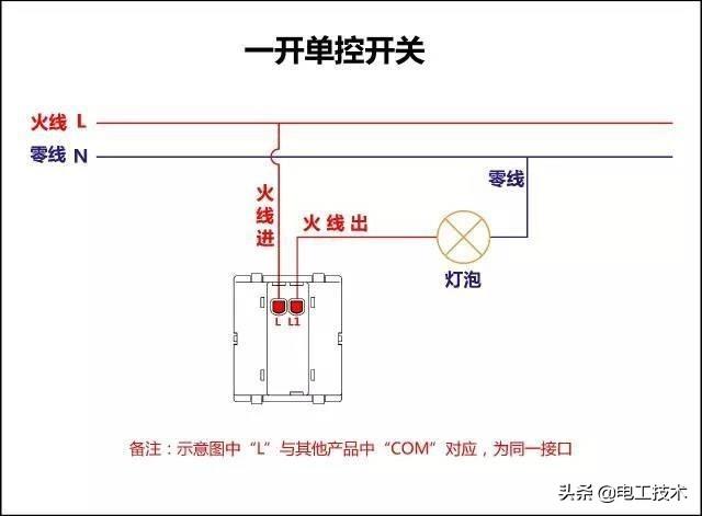 三开单控开关怎么接线，三开单控开关接线图详解