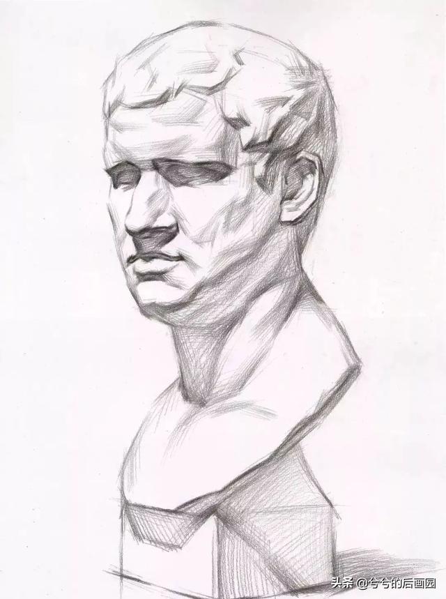 素描石膏头像4个阶段，常见石膏素描头像