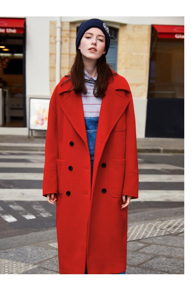 獭兔毛大衣怎样搭配，本命年就是要红