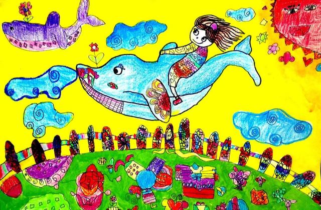 以夏天为主题的儿童画，儿童节童画欣赏