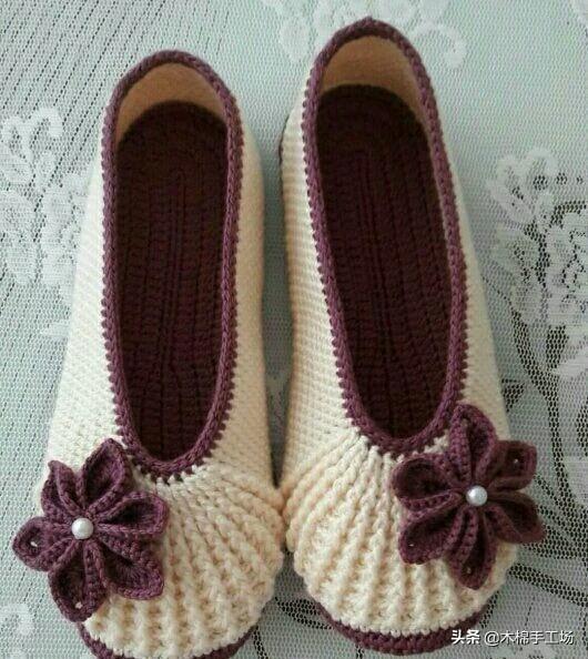 钩鞋子教程从头到尾纯色，像我这样手工钩编一双