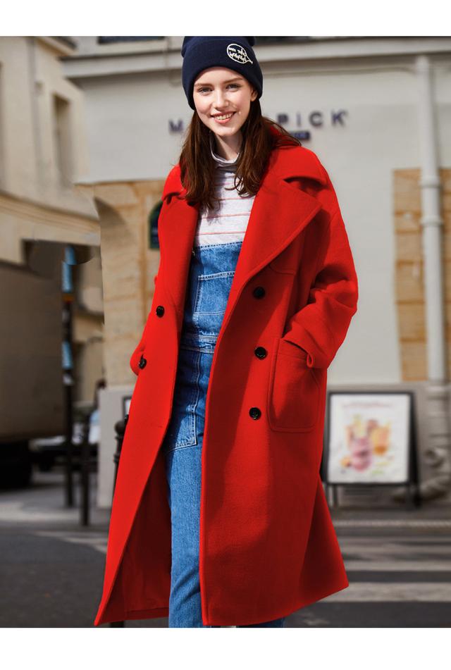 獭兔毛大衣怎样搭配，本命年就是要红