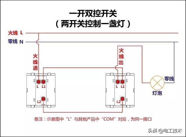 三开单控开关怎么接线，三开单控开关接线图详解