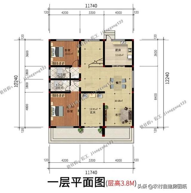 现代风二层小别墅新款农村，5款二层农村别墅