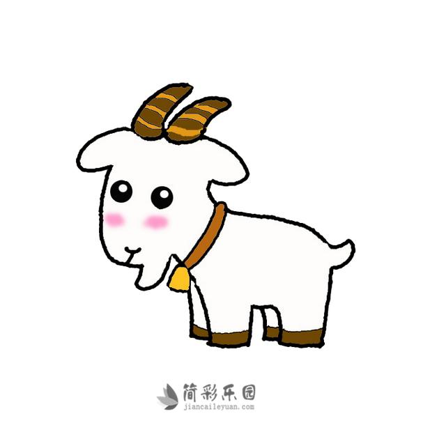 山羊简单画法步骤，儿童简笔画精选-如何用菱形