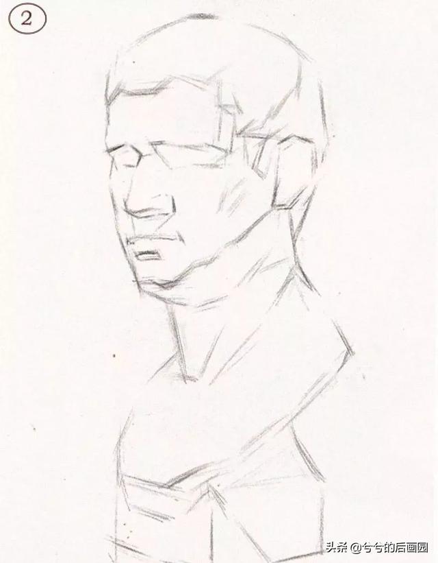素描石膏头像4个阶段，常见石膏素描头像