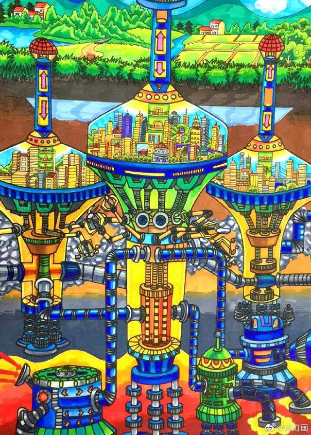 儿童科幻画图片大全，超全超经典科幻画（少年儿童科幻画大赛作品优秀）