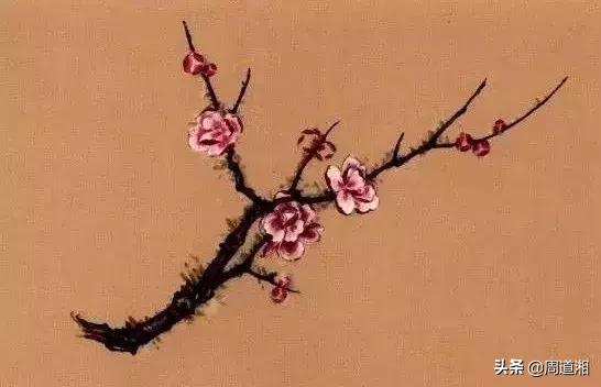 简单国画梅花，怎么样用圈点结合画法画梅花