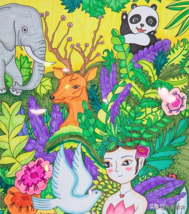 少儿画画图片大全，少儿绘画简单易学儿童画（28张~创意美术儿童范画,很值得初学者收藏）