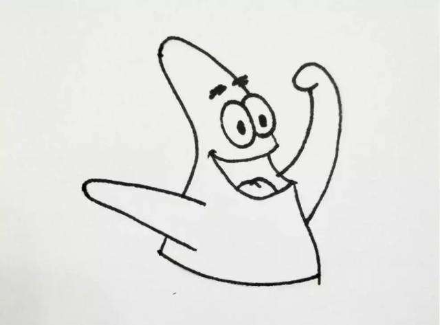 派大星简笔画100画，儿童简笔画教程-派大星
