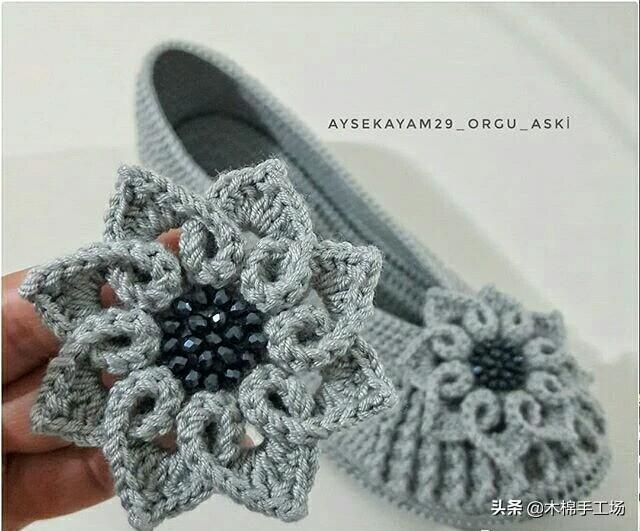 钩鞋子教程从头到尾纯色，像我这样手工钩编一双