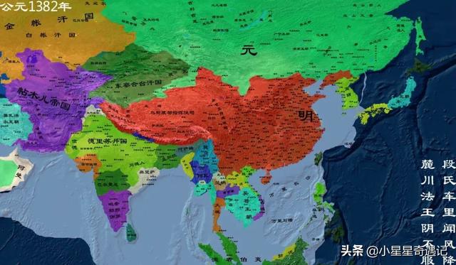明朝版图全图超清版大图，全方位展示明朝疆土变化地图