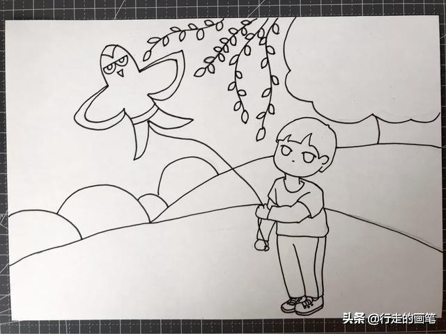 儿童绘画清明节简单画，清明节主题手抄报模板设计