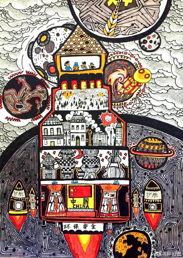 儿童科幻画图片大全，超全超经典科幻画（少年儿童科幻画大赛作品优秀）